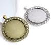 5pcs/lot 35mm Inner Size Antique Bronze and Silver colors plated Vintage baroque Style Cabochon Base Setting Charms Pendant 