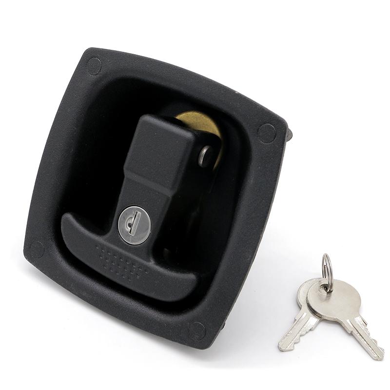Panel Lock Zinc Alloy Heavy Automotive N2-T Type Handle Folding Square Door Lock Industry Embedded Drive Lock (Black,Zinc Alloy&Door Lock) чёрный