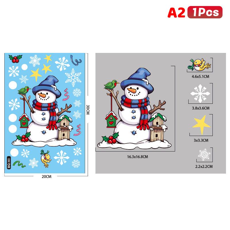 Weihnachtsfensteraufkleber Statische Aufkleber Schneemann Schneeflocke Wandaufkleber Kinderzimmer Wandtattoos Frohe Weihnachten Feiertagsparty