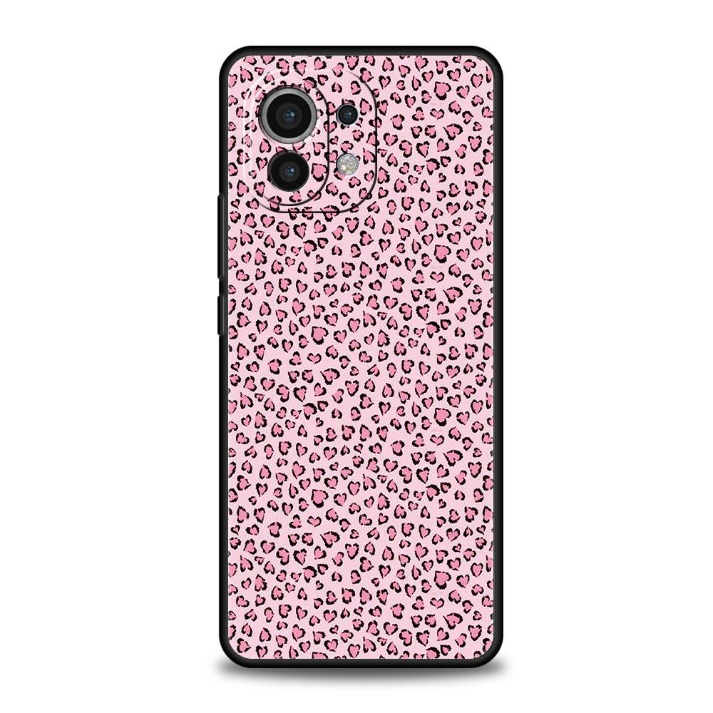 Handyhülle für Xiaomi Mi 15 14 13 12 11 Lite 14T 13T 12T 11T Pro Poco X7 X6 X5 X3 Pro F6 F5 F4 Hülle Rosa Leopardenmuster