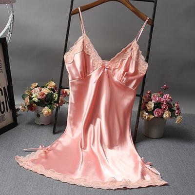 Elegantní noční šaty jednobarevné noční oblečení Volné krajkové patchworkové dámské noční župan Dámský oděv