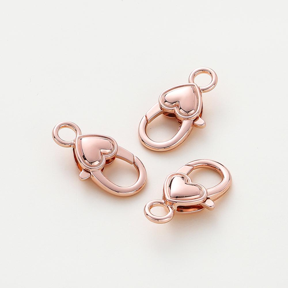 5pcs/lot14K 18K Gold Color Heart Lobster Clasps Connectors Charm Extender Clasps For DIY Necklace Jewelry Crafts Accessories