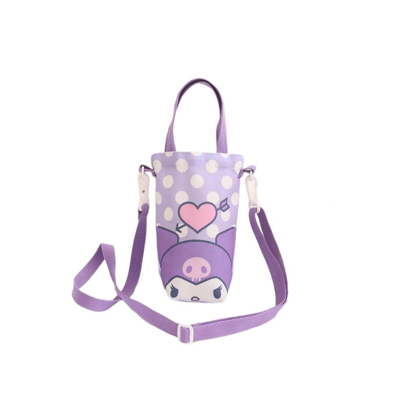 Cute Cartoon Girl Heart Water Cup Sleeve With Carry Bag For Kids