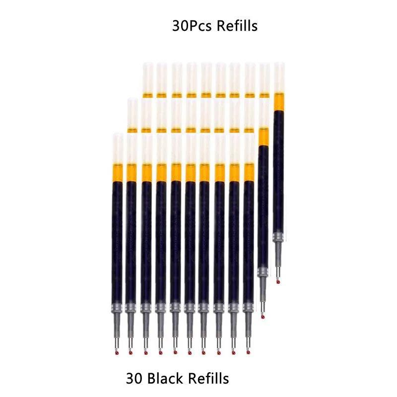 Retractable Gel Pens Refills Set Kawaii Stationery Writing Pen Black/Red/Blue Ink 0.5 Mm Ballpoint Pen Office School Supplies