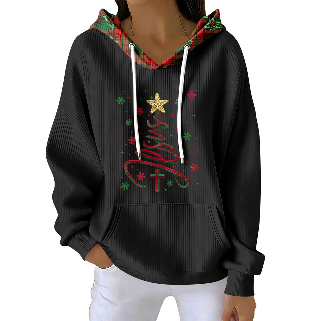 Women's Fashion Casual Christmas Print Pullover Long-Sleeve Sweatshirt