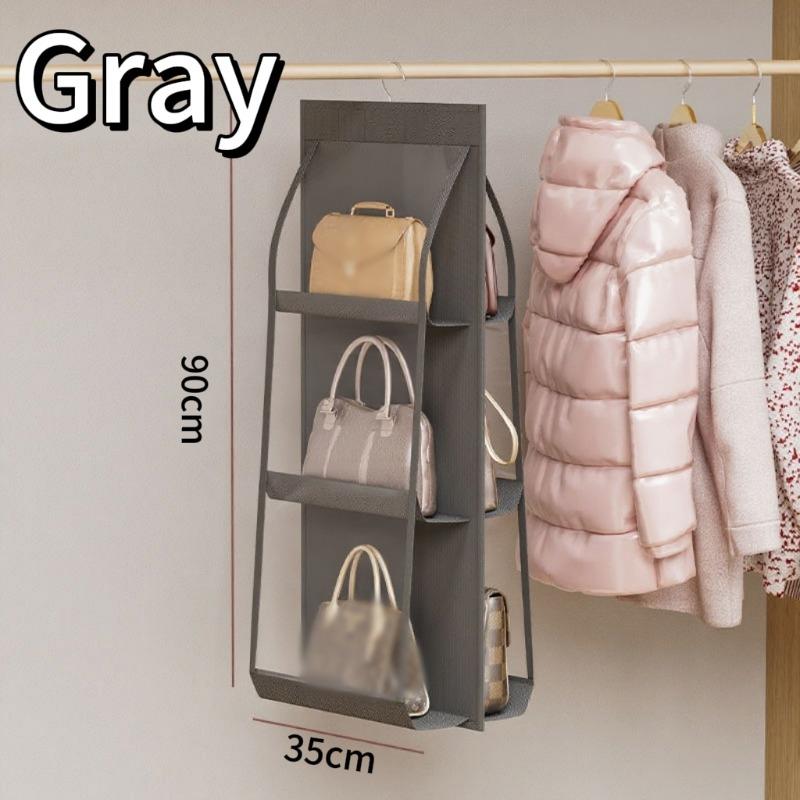Hanging Handbag Organizer for Wardrobe 6 Pocket Closet Waterproof Transparent Storage Bag Door Wall Clear Sundry Bag with Hanger