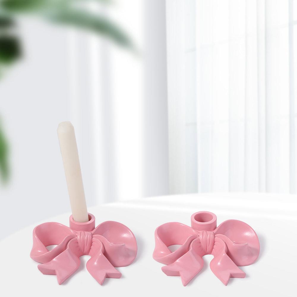 Unique Long Candle Candlestick Romantic Bowknot Shape Candlestick Candle Stands  Living Room