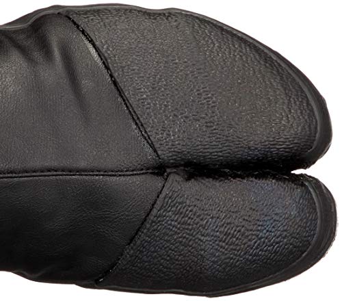 Soukaido Twin Hooves TH-302F Men's Safety Tabi Boots with Toe Cap and Crotch, Synthetic Leather Zipper, Black, Size 29cm