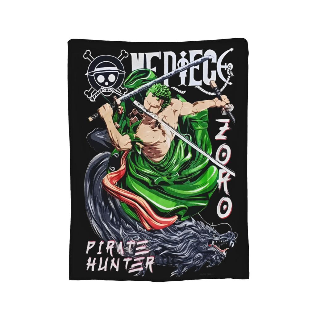 Luffy Anime Manga Coral Fleece Plush Throw Blanket Zoro Blanket for Home Couch Super Warm Bedding Throws,
