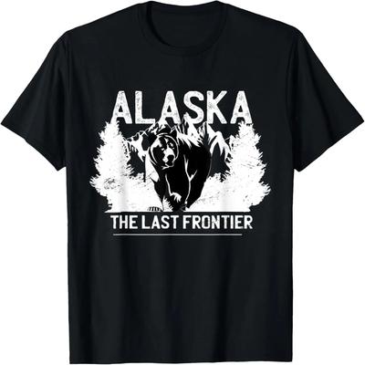 Alaska The Last Frontier Grizzly Bear Nature Outdoor Gift T-Shirt
