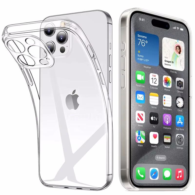 

New For iPhone 17 16E 16 15 14 13 12 11 17 Pro Max 17AIR MINI X XR XSMAX 7 8 PLUS Silicone Soft TPU Protective Phone Case TPU&iPhone 15 Pro Max