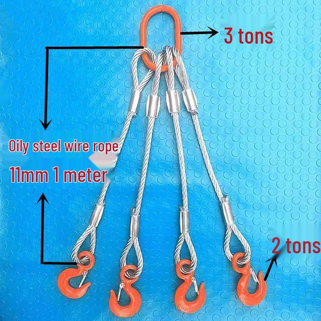 Wire Rope Sling Variants: Pressed Wire Rope, Lifting Hook, Two-Leg, Three-Leg, Four-Leg.