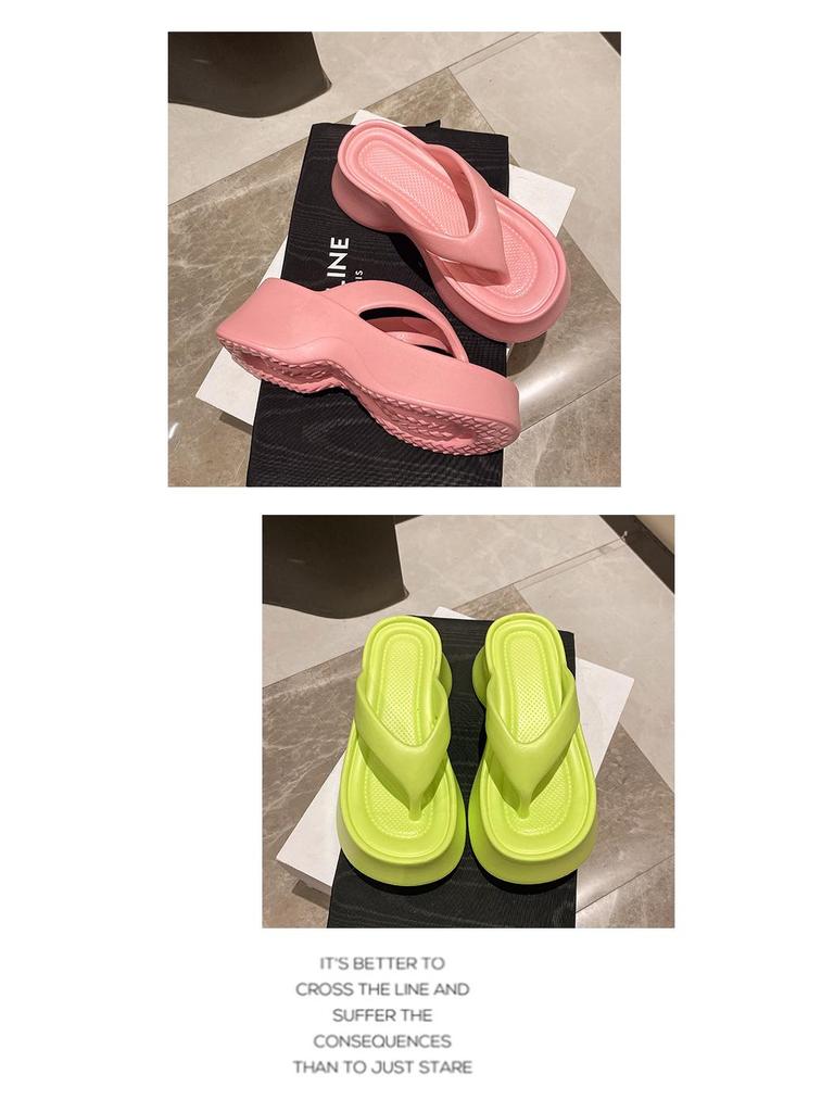 2025 Women's Thick-Soled Flip-Flops: Soft EVA Summer Sandals, Korean Style Trend