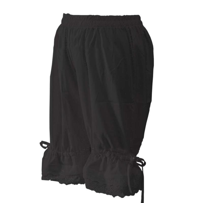 Pantaloni a Lanterna Monocolore Vintage Bloomers Volant Orlo di Pizzo Pantaloncini con Fiocco Vita Elastica Gamba Larga Pantalone Bolla Elastica