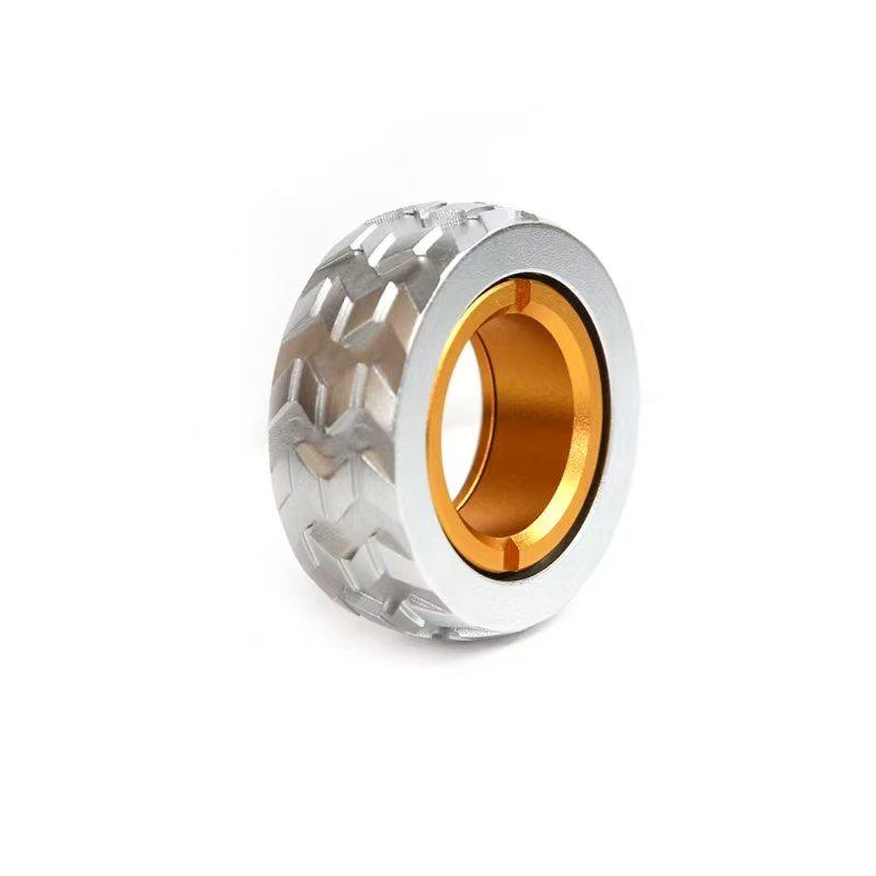 

Ratchet Wheel Fidget Tire Paragraph Ring Haptic Magnetic Push Card EDC Metal Sensory Stress Reducing Toys Relieve Anxiety серебряный