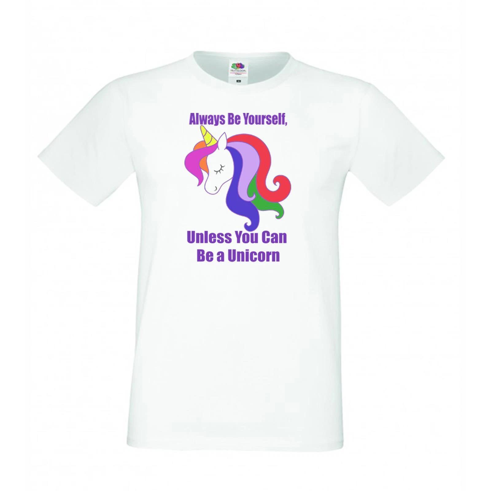

Mens Always Be Yourself Unless Unicorn Pride Rainbow LGBT Unisex White T-Shirt M