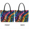 Colorful Mosaic Print Tote Bag Stylish Casual Large Capacity Shoulder Bag for Daily Use