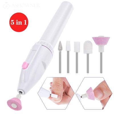 Conjunto de unhas elétrico Conjunto de manicure 5 em 1 Máquina de manicure Broca de unha Lixa Moedor Kit de preparação Polidor de unha Removedor de polidor