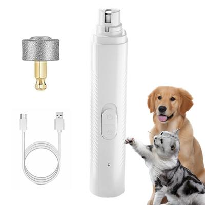 Electric Pet Nail Grinder USB Rechargeable Dog Nail Trimmer with LED Light 3 Grinding Methods Silent Portable Nail Grinder