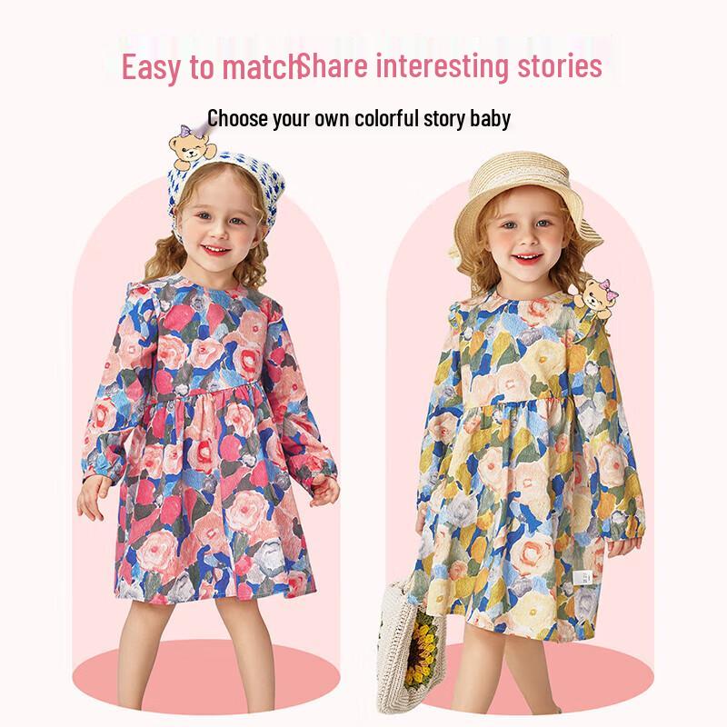 Classic Teddy Girls' Cotton Floral Princess Dress