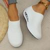 Women's air cushion socks and sports shoes breathable solid color knitted hooded sports shoes casual backless walking shoes