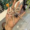 Elegant Pearls Bowknot Heart Charm Pendant Bag Decoration Bows Keychain Keyring Ornament Fashion Accessory For Women