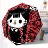 1pc Gothic Hello Kitty Automatic Umbrella 8-Bone Design Compact Gear for Outdoor Travel, Perfect Helloween Chrismas Gift for Friends or Family Y250829