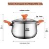 ASD 316L Stainless Steel 24cm Drum-shaped Soup Pot