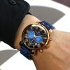 Salvatore Marra Men's Blue Watch with Faceted Glass, Chronograph, and Acetate Strap, SM19104A-PGBL
