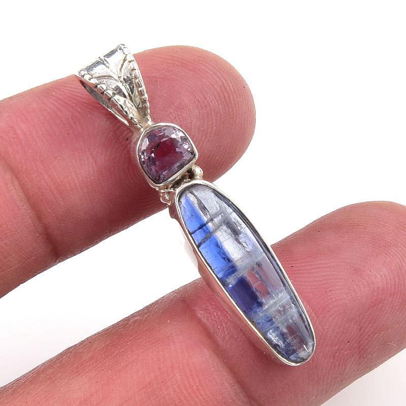 

Natural Kyanite,Pink Amethyst 925 Solid Sterling Silver Gift Pendant 1.50 S0p30