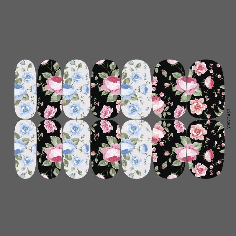 Flower Series Nail Art Stickers: Full Adhesive Set YMY2451-2465