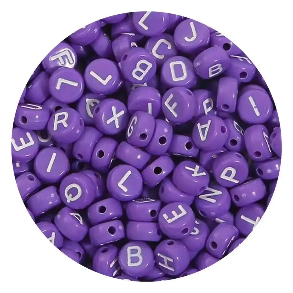 100/200/300/500pcs Acrylic Mixed Color Letter Beads Round Loose Spacer Russian Beads For Jewelry Making Diy Handmade Bracelet