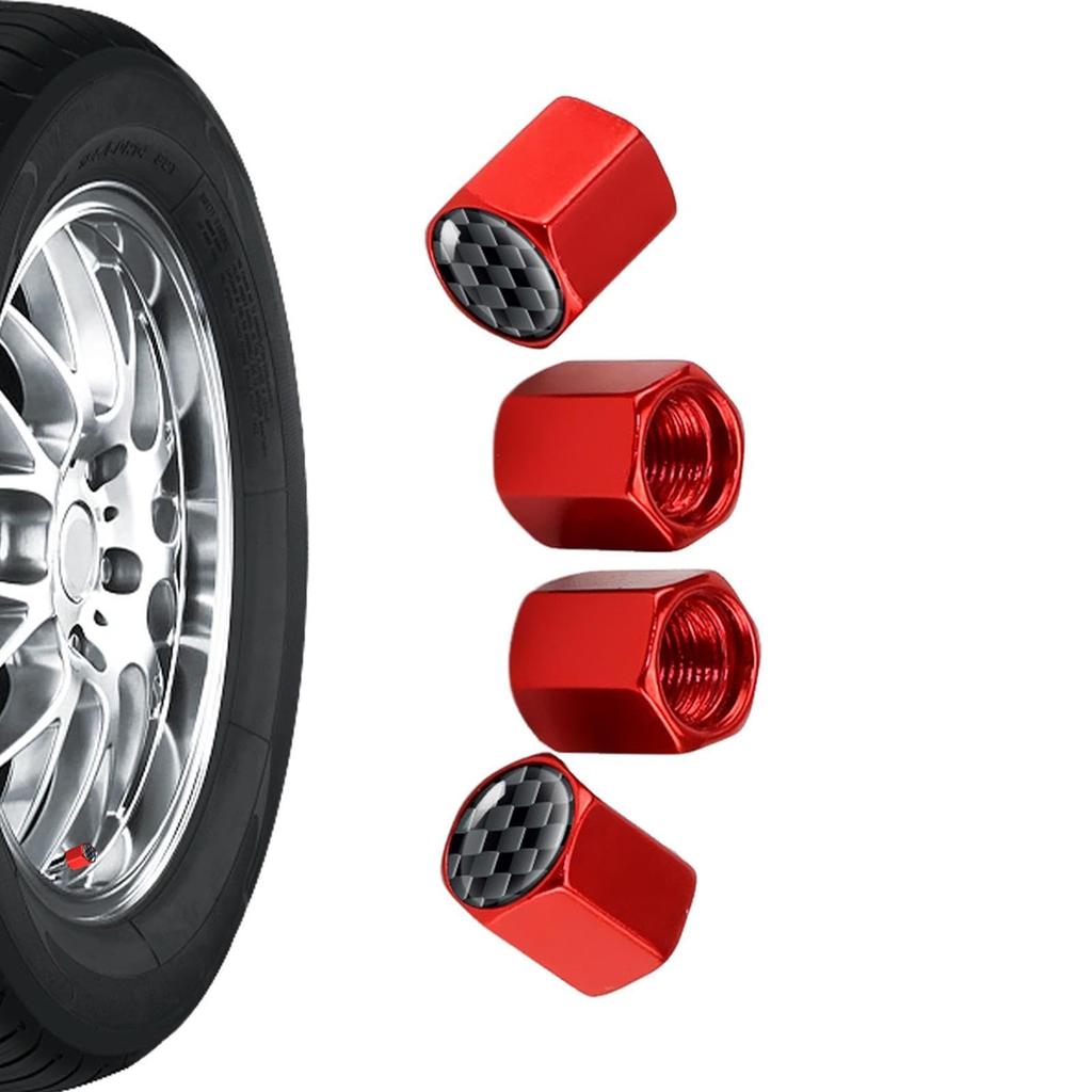 Valve End Caps - Tire Valve Cover, Valve Stem Caps | 0.43x0.43x0.47 Inch Metal