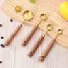 Baking Measuring Spoon Set With Gold Plated Stainless Steel Handles For Home Cooking And Baking