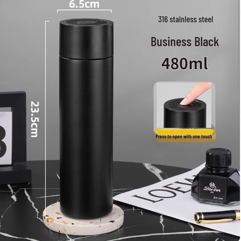 Hongyudiandian 316 Stainless Steel One-Touch Thermos Cup