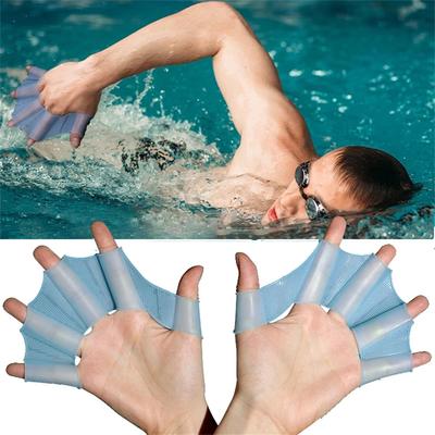 1 Paire Palmes de Natation en Silicone, Gants en Maille et Équipement d'Entraînement de Natation pour Plongée Extérieure et Entraînement de Natation, Palmes Demi-Doigts