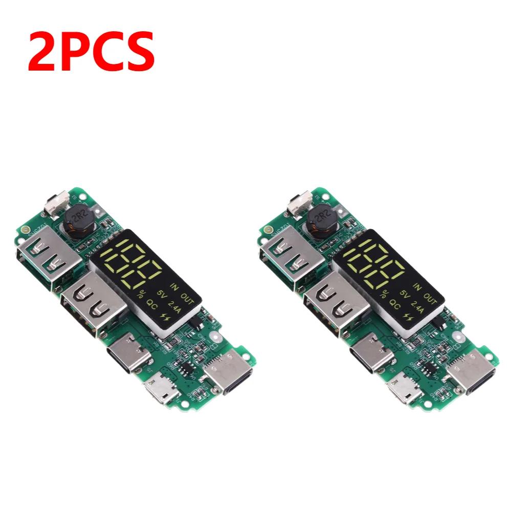 1-10pcs Mini 18650 Charging Module LED Dual USB 5V2.4A 2A /1A Micro/Type-C USB Mobile Power Bank Lithium Battery Charger Board