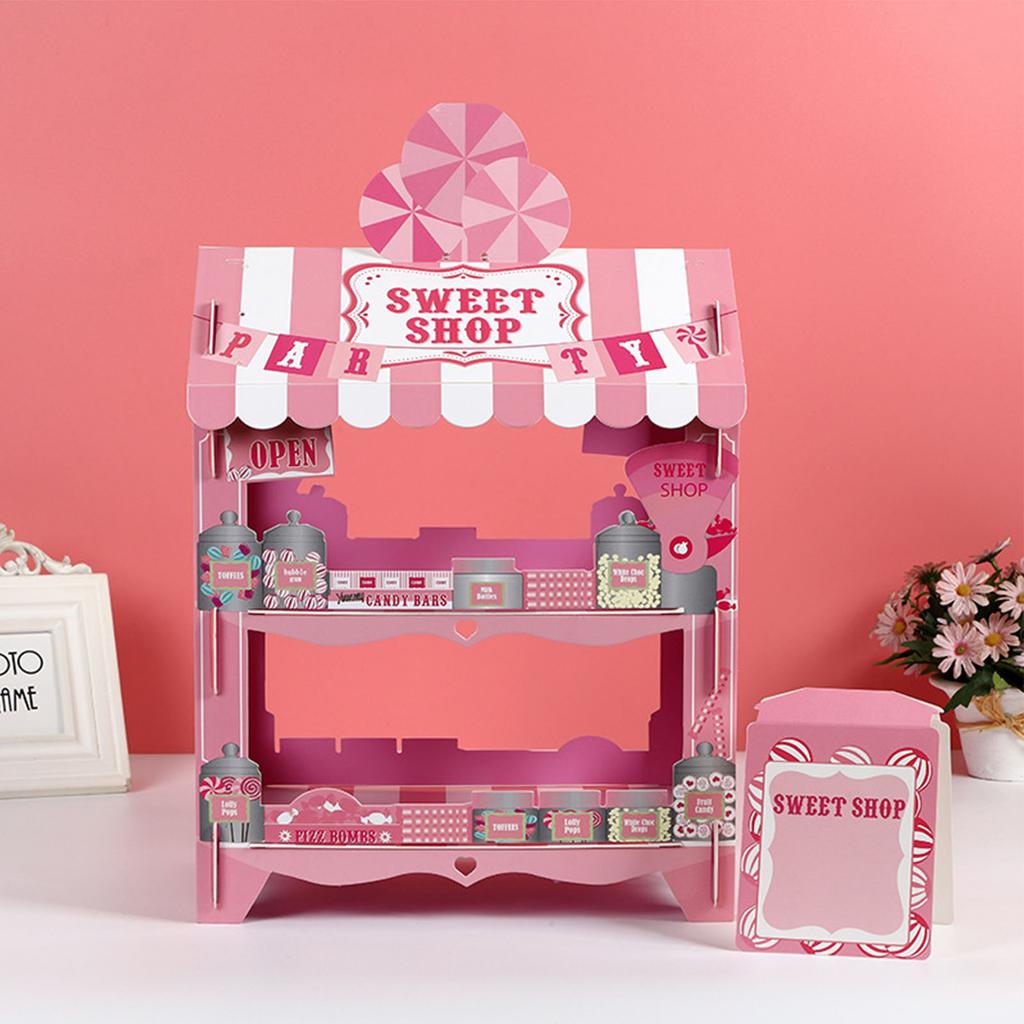 3-stöckiger Papier-Cupcake-Ständer Pappe Cupcake-Turm Dessert-Cupcake-Halter Einweg-Gebäckständer