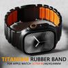 Titanium Fluoroelastomer Rubber Strap for Apple Watch Ultra 3 2 49mm 10 11 46mm Magnetic Band for Iwatch 9 8 7 45mm 6 SE 3 44mm