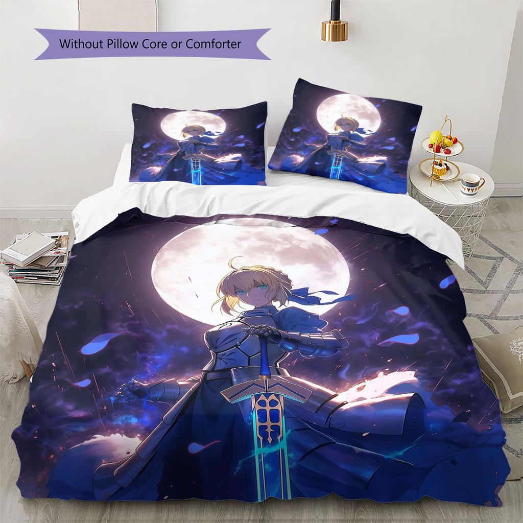 Fate Pattern Bedding Quilt Set Quilt Cover Pillowcase Home Decoration Birthday Gift (1 * duvet cover + 2 * pillowcase, without core)