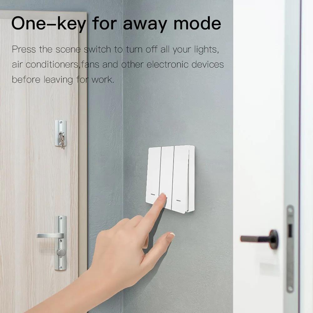 Tuya Zigbee 3.0 Smart Scene Button Switch 1/2/3 Gang Smart Home Wireless Push Remote Controller Battery Powered Devices Linkage