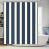 Blue and White Vertical Stripe Shower Curtain Modern Bath Decor for Bathroom Extra Long Size Available Easy Installation Perfect
