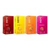Skore Fruit Basket Flavoured Condoms Combo Pack of 4, X10 Pcs Orange Banana Cherry Strawberry Dotted Latex Rubber