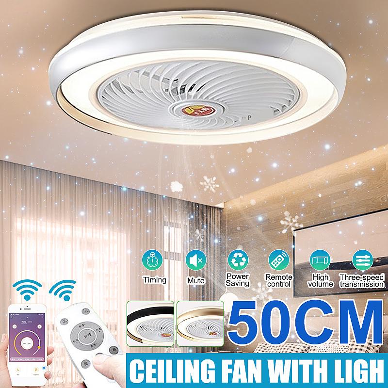 Electric Fan 50cm Intelligent Ceiling Fan with Lamp Bedroom Decorative Ventilator Lamp Smart APP Control With Remote control
