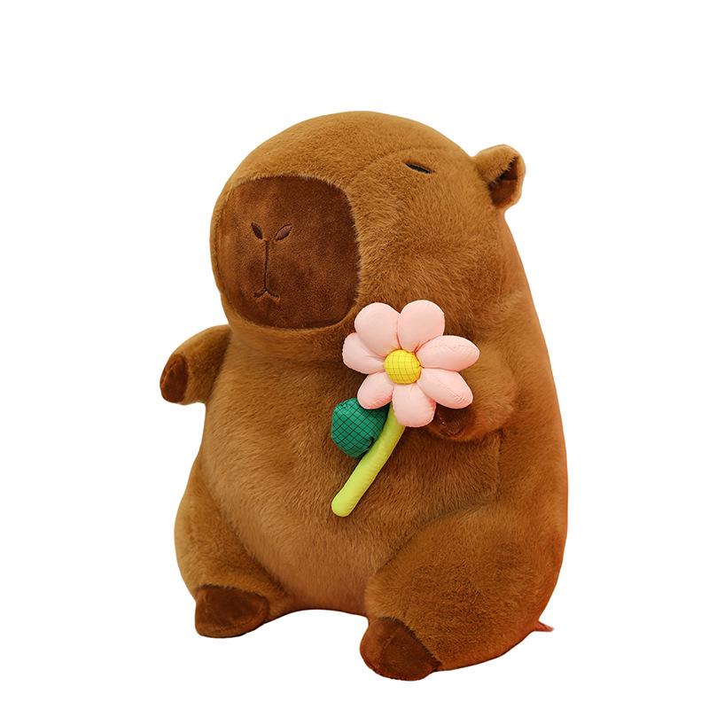 Adorable Capybara Plush Toy - Cartoon Flower Holder for Kids