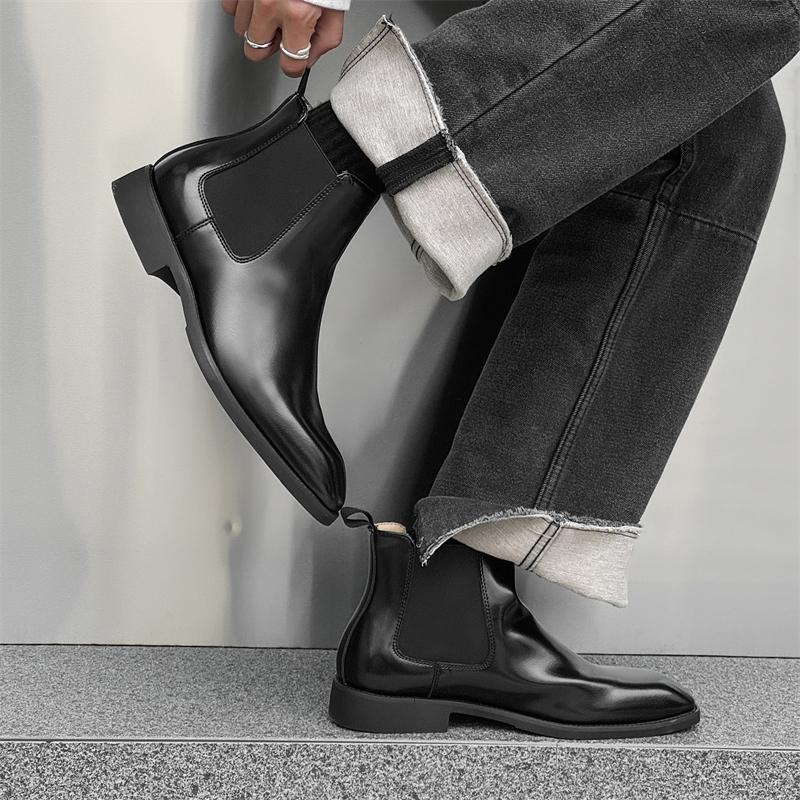 Physical shooting Classic Chelsea Boots For Men's Black Brown Pointed Height Increasing Shoes Daily Casual Party Banquet Wedding