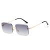 Retro Frameless Sunglasses Women Brand Designer Rimless Gradient Sun Glasses Fashion Shades Cutting Lens Metal Eyewear