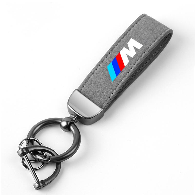 SYJH7 Car Suede Keychain Leather Key Chain Car Key Strap Waist Wallet Keyrings For BMW M Power Performance M3 M5 X1 X3 X5 X6 E46 E39