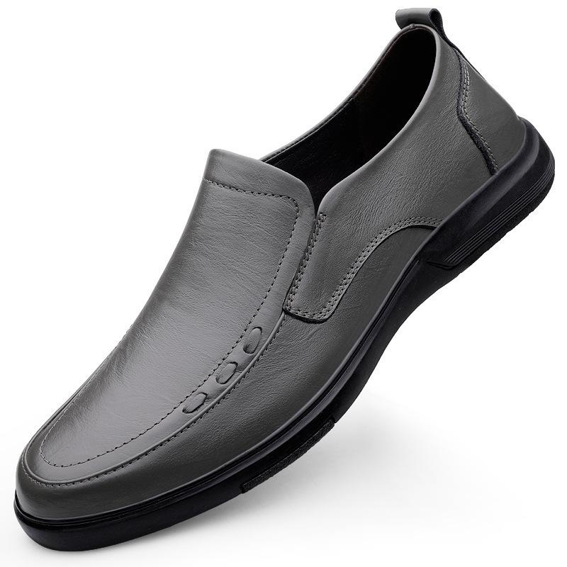 

Ultra light soft breathable comfortable leather men s casual foot leather shoes 2025 spring new online men s single shoes 46 серый