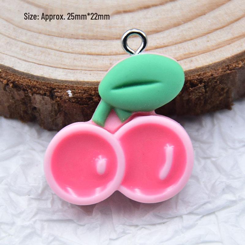 Colorful Resin Drip Cartoon Bear Ice Cream Pendant - Cute Fruit Jewelry Accessory for DIY
